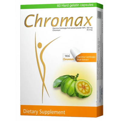 CHROMAX GARCINIA CAMBOGIA FRUIT EXTRACT WITH CHROMIUM DIETARY SUPPLEMENT 60 CAPSULES