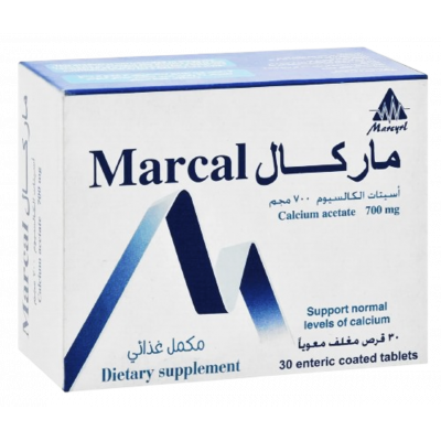 MARCAL CALCIUM ACETATE 177.3 MG DIETARY SUPPLEMENT 30 ENTERIC COATED TABLETS