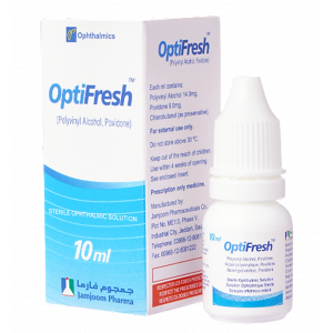 OPTIFRESH STERILE OPHTHALMIC SOLUTION ( POLYVINYL ALCOHOL 14 MG/ ML + POVIDONE 6 MG/ ML ) EYE DROPS 10 ML