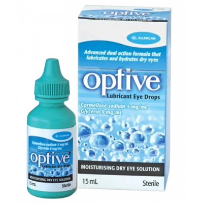 OPTIVE LUBRICANT EYE DROPS ( CARMELLOSE SODIUM 5MG/ ML + GLYCERIN 9MG/ ML ) 15 ML