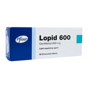 LOPID 600 MG ( GEMFIBROZIL ) 30 FILM-COATED TABLETS