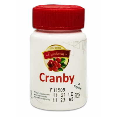 CRANBY DIETARY SUPPLEMENT ( CRANBERRY EXT. + LINGONBERRY + D-MANNOSE + BERBERINE (GOLDEN SEAL) + UVA URSI​ ) 20 CAPSULES