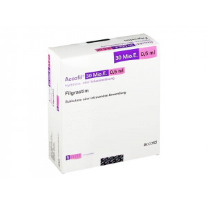 ACCOFIL 30 MIU / 0.5 ML ( FILGRASTIM ) SOLUTION FOR SC & IV INJECTION 5 PREFILLED SYRINGES