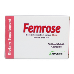 FEMROSE 80 MG CIMICIFUGA RACEMOSA ( BLACK COHOSH ) DIETARY SUPPLEMENT 30 CAPSULES