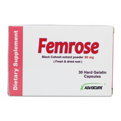 FEMROSE 80 MG CIMICIFUGA RACEMOSA ( BLACK COHOSH ) DIETARY SUPPLEMENT 30 CAPSULES