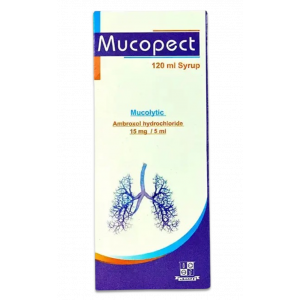 MUCOPECT 15 MG / 5 ML ( AMBROXOL ) MUCOLYTIC SYRUP 120 ML
