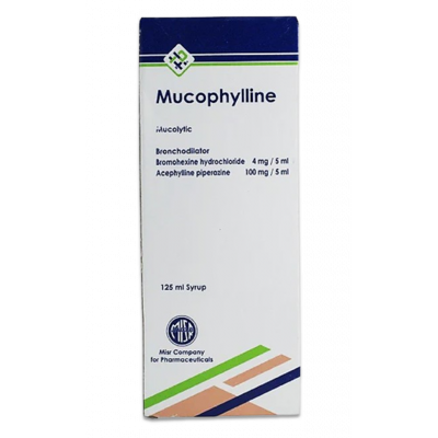 MUCOPHYLLINE ( BROMHEXINE HCL + ACEFYLLINE PIPERAZINE ) MUCOLYTIC & BRONCHODILATOR SYRUP 125 ML