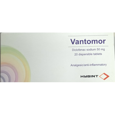 VANTOMOR 50MG ( DICLOFENAC SODIUM )  20 DISPERSIBLE TABLETS