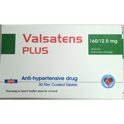 VALSATENS PLUS 160/12.5MG ( VALSARTAN + HYDROCHLOROTHIAZIDE ) 30 F.C. TABLETS