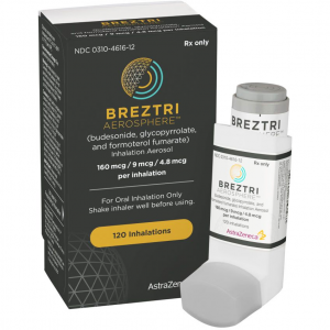 BREZTRI AEROSPHERE 160 / 9 / 4.8 MCG ( BUDESONIDE / GLYCOPYRROLATE / FORMOTEROL FUMARATE ) INHALATION AEROSOL 120 DOSES