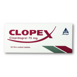 CLOPEX AGREL 75 MG ( CLOPIDOGREL ) 30 FILM-COATED TABLETS