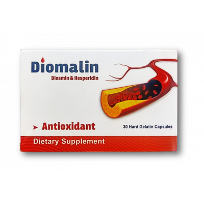 DIOMALIN ANTIOXIDANT DIETARY SUPPLEMENT ( DIOSMIN 450 MG + HESPERIDIN 50 MG ) 30 CAPSULES