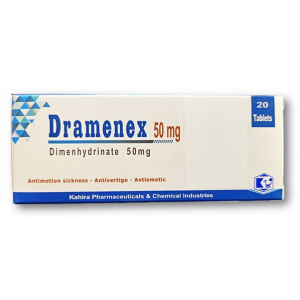 DRAMENEX 50 MG ( DIMENHYDRINATE ) 20 TABLETS