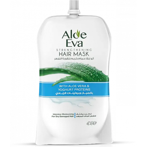 EVA COSMETICS  ALOE EVA STRENGTHENING HAIR MASK POUCH WITH ALOE VERA &  YOGHURT PROTEINS 250 GM