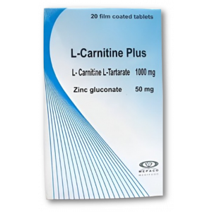 CARNITOL PLUS ( L-CARNITINE 1000 MG + ZINC GLUCONATE 50 MG ) 20 FILM-COATED  TABLETS