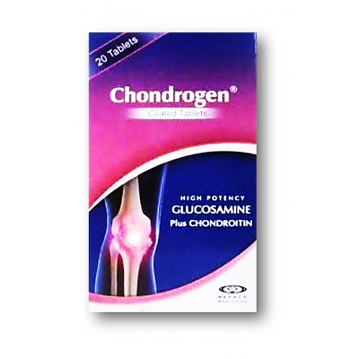 CHONDROGEN ( CHONDROITIN 400 MG + GLUCOSAMINE 500 MG ) 20 FILM-COATED TABLETS CHONDROGEN ( CHONDROITIN 400 MG + GLUCOSAMINE 500 MG ) 20 FILM-COATED TABLETS