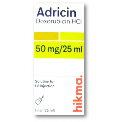 ADRICIN 50 MG / 25 ML ( DOXORUBICIN ) SOLUTION FOR IV INJECTION VIAL