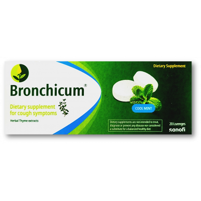 BRONCHICUM SUPPORTIVE SUPPLEMENT FOR COUGH SYMPTOMS ( THYME FLUID EXTRACT ) 20 LOZENGES