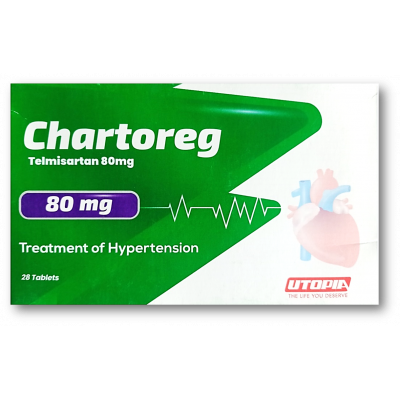 CHARTOREG 80 MG ( TELMISARTAN ) TREATMENT OF HYPERTENSION 21 TABLETS