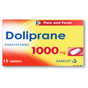 DOLIPRANE 1000 MG PAIN & FEVER RELIEVE ( PARACETAMOL ) 15 TABLETS