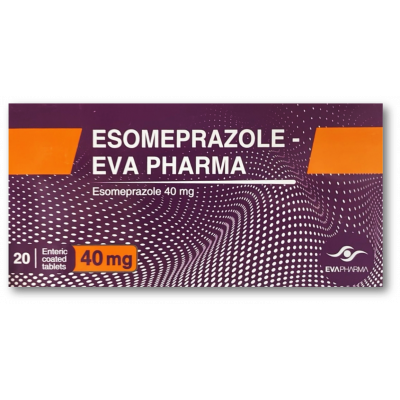 ESOMEPRAZOLE - EVA PHARMA ( ESOMEPRAZOLE ) 40 MG 20 ENTERIC-COATED TABLETS