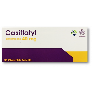 GASIFLATYL 40 MG ( SIMETHICONE ) 30 CHEWABLE TABLETS