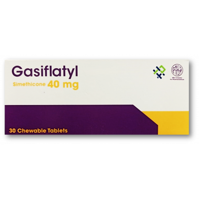 GASIFLATYL 40 MG ( SIMETHICONE ) 30 CHEWABLE TABLETS