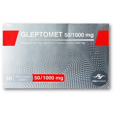 GLEPTOMET 50 / 1000 MG ( SITAGLIPTIN / METFORMIN ) 30 FILM-COATED TABLETS