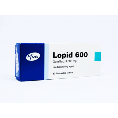 LOPID 600 MG ( GEMFIBROZIL ) 30 FILM-COATED TABLETS