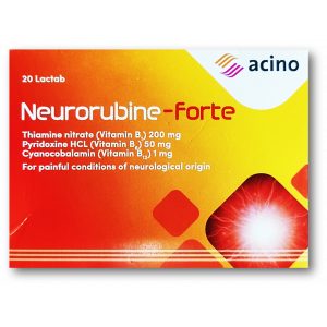 NEURORUBINE - FORTE ( THIAMINE NITRATE VIT. B1 200MG + PYRIDOXINE HCL VIT. B6 50MG + CYANOCOBOLAMIN VIT. B12 1MG ) 20 LACTAB