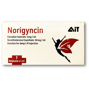 NORIGYNCIN 5/50MG ( ESTRADIOL / NORETHISTERONE ) SOLUTION FOR DEEP IM INJECTION 1ML AMPOULE