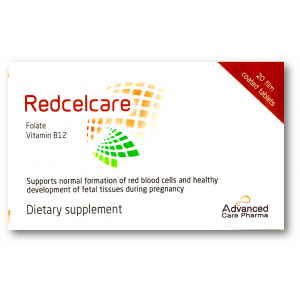 REDCELCARE DIETARY SUPPLEMENT ( FOLIC ACID + VITAMIN B12 ) 20 FILM-COATED TABLETS