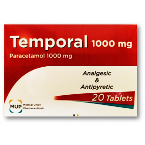 TEMPORAL 1000 MG ( PARACETAMOL = ACETAMINOPHEN ) 20 TABLETS