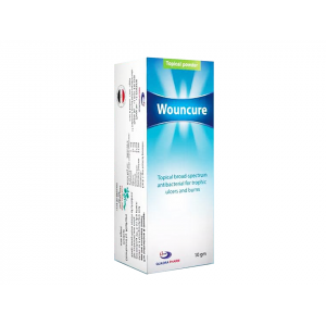 WOUNCURE TOPICAL BROAD-SPECTRUM ANTIBACTERIAL POWDER ( NEOMYCIN + BACITRACIN + L-CYSTEINE + GLYCINE + THREONINE ) POWDER 20 GM