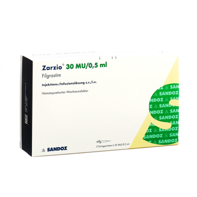 ZARZIO 30 MIU / 0.5 ML ( FILGRASTIM ) PREFILLED SYRINGE FOR SC / IV INFUSION