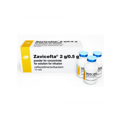 ZAVICEFTA 2 / 0.5 GM ( CEFTAZIDIME / AVIBACTAM ) POWDER FOR CONCENTRATE FOR SOLUTION FOR INFUSION 10 VIALS