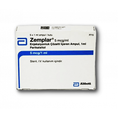 ZEMPLAR 5 MCG / ML ( PARICALCITOL ) FOR IV INJECTION 5 AMPOULES