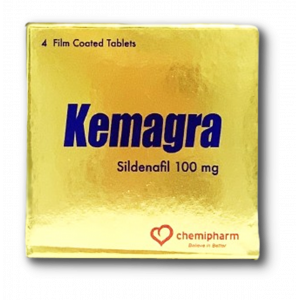 KEMAGRA 100 MG ( SILDENAFIL ) 4 FILM-COATED TABLETS