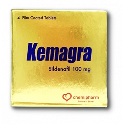 KEMAGRA 100 MG ( SILDENAFIL ) 4 FILM-COATED TABLETS