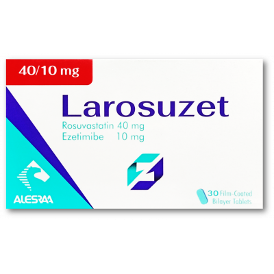 LAROSUZET 40 / 10 MG ( ROSUVASTATIN + EZETIMIBE ) 30 FILM-COATED BILAYER TABSLETS