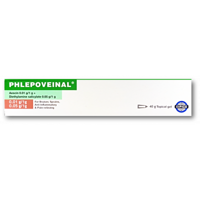 PHLEPOVEINAL TOPICAL GEL ( AESCIN 0.01GM/ 1GM + DIETHYLAMINE SALICYLATE 0.05 GM/ 1GM ) 40 GM