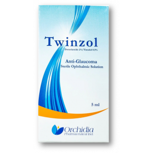 TWINZOL ANTI-GLAUCOMA STERILE OPHTHALMIC SOLUTION ( DORZOLAMIDE 2% + TIMOLOL 0.5% ) EYE DROPS 5 ML