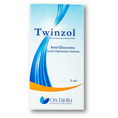 TWINZOL ANTI-GLAUCOMA STERILE OPHTHALMIC SOLUTION ( DORZOLAMIDE 2% + TIMOLOL 0.5% ) EYE DROPS 5 ML