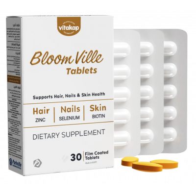 BLOOM VILLE DIETARY SUPPLEMENT FOR HAIR, NAILS & SKIN 30 FILM-COATED TABLETS