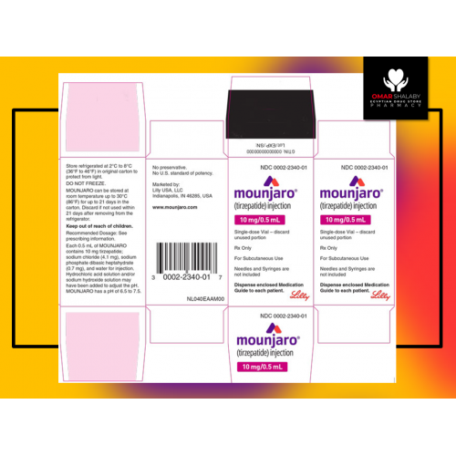 MOUNJARO 10 MG / 0.5 ML ( TIRZEPATIDE ) FOR SUBCUTANEOUS INJECTION 4 VIALS MOUNJARO 10 MG / 0.5 ML ( TIRZEPATIDE ) FOR SUBCUTANEOUS INJECTION 4 VIALS