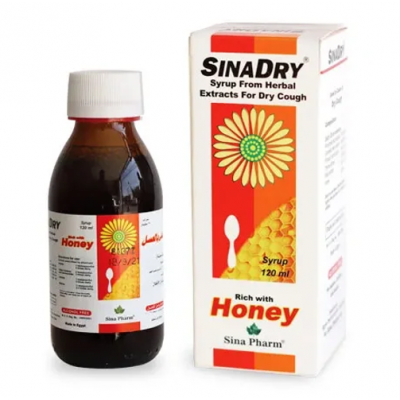 SINADRY HERBAL EXTRACTS (  GRINDELIA HERB EXT. + PIMPINELLA ROOT EXT. + PRIMULA ROOT EXT. + THYME + ROSAE EXT. + THYME EXT. + HONEY ) SYRUP 120 ML