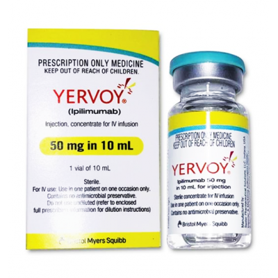 YERVOY 50 MG / 10 ML ( IPILIMUMAB 5 MG / ML ) FOR INTRAVENOUS INFUSION USE VIAL