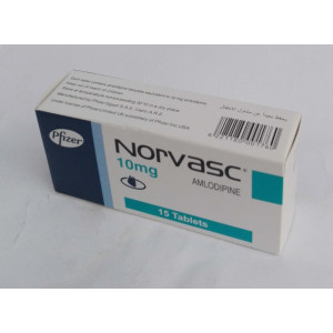 Norvasc ( AMLODIPINE 10 mg ) 15 tablets 