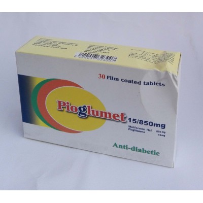 Pioglumet ( metormin HCl + pioglitazone ) 30 film coated tablets 