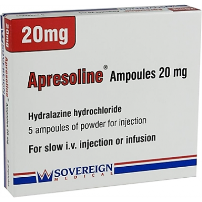 Apresoline 20 mg / 3 mL ( Hydralazine ) IV infusion Ampoules